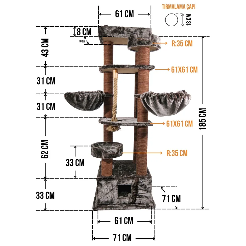 Lizbon Tırmalamalı Kedi Evi - Görsel 2